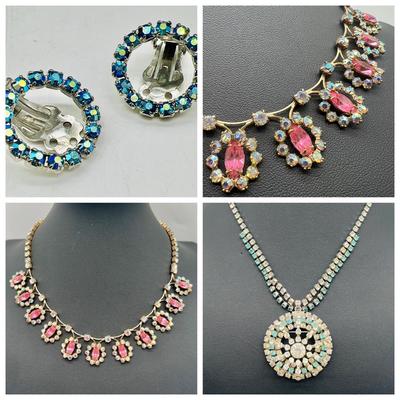 (3) Vintage Rhinestone Jewelry 