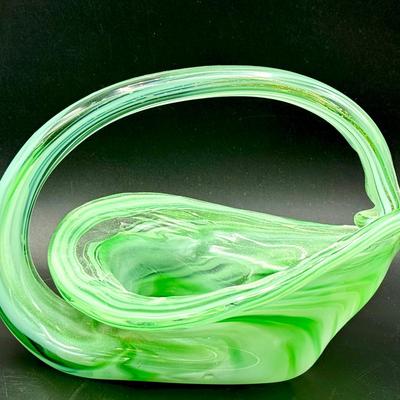 Green Swirl Art Glass