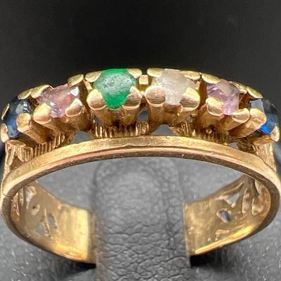 14K Stamped Ring with a Rainbow of Gemstones