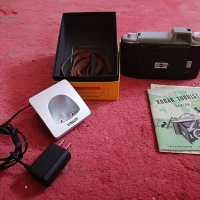 Kodak Tourist Camera, Instruction Booklet, Box, & Vtech Cord