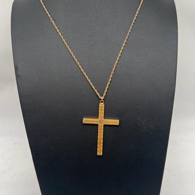 Vintage 1/20 12K Gold Cross Necklace