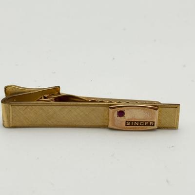12KT Gold Filled GF Singer Tie Clip 