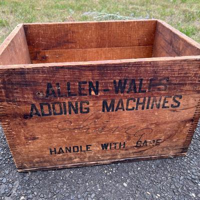 Allen Wales Adding Machines Wood Crate
