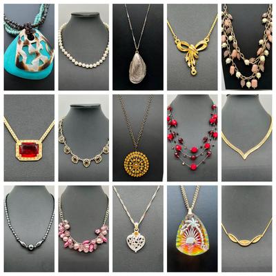 (15) Necklaces including Hematite & Rhinestones