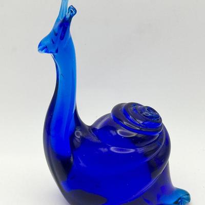 Cobalt Blue Glass Snail
