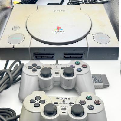 Sony PlayStation With Two Controllers