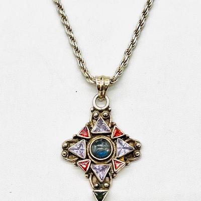 Sterling Silver Necklace with Cross Pendant
