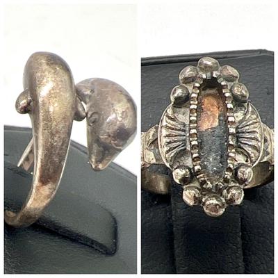 (2) Sterling Silver Rings 