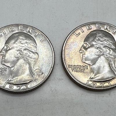 (2) Shiny 1971 Washington Quarters — Nielsen Television Research