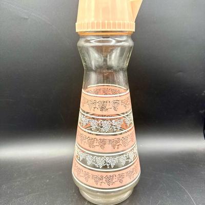 Vintage Admiral Pink Grapes Carafe Glass Pitcher