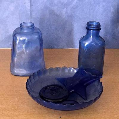 Vintage Blue Glass Set