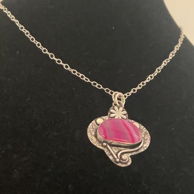 Pink Botswana Agate Necklace