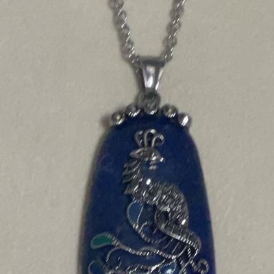 Russian Lapis Marcasite Necklace
