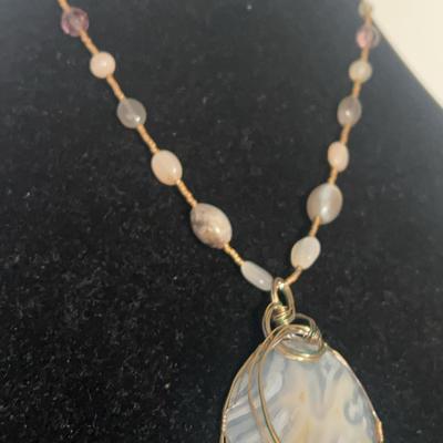 Agate Hand Wrapped Necklace