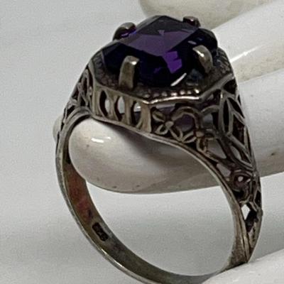 Amethyst In 925 Silver Ring