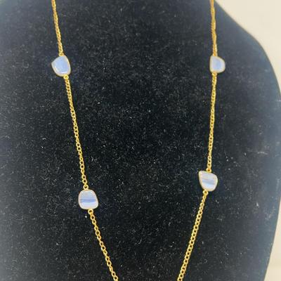 Blue Opal Long Necklace