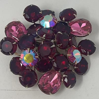 Pink Rhinestone Brooch 
