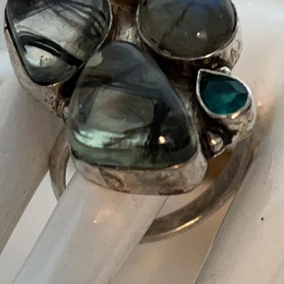 Labradorite Topaz Quartz Ring