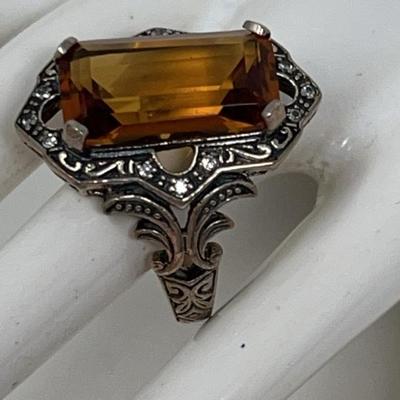 Citrine Ring  In 925 Silver