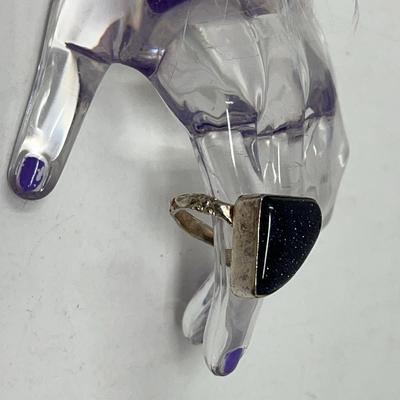 Purple Goldstone Sterling Ring 
