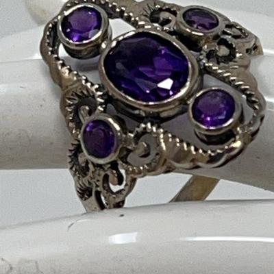 Amethyst Ring In A 925 Silver