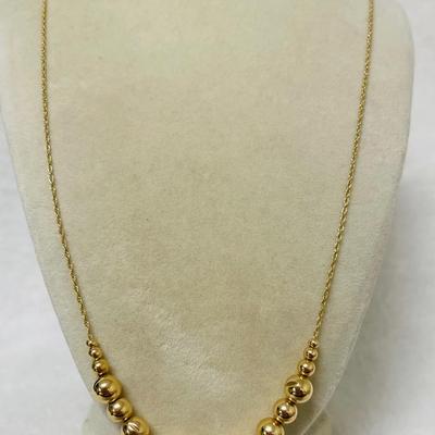 14K Gold Beaded Necklace