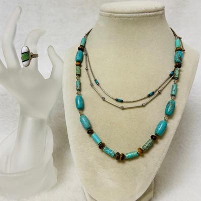 Liquid Silver and Turquoise Necklaces and More
