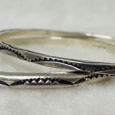 Sterling Silver “TAHE” Signed Navajo Style Bracelets