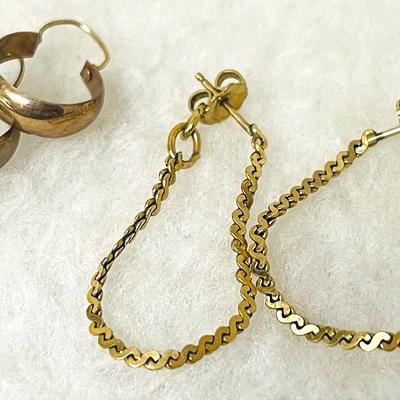 14K Gold Hoops and 12K GF “Napier” Earrings