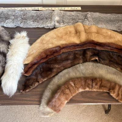 (5) Various Vintage Mink Fur Shawls + (3) Mink Fur Tails