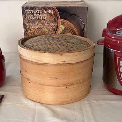 4 Qt Digital Pressure Cooker, Brand Nee 3 Piece Bamboo Steamer, Perfect Cooker 2 Cup Rice Cooker By
