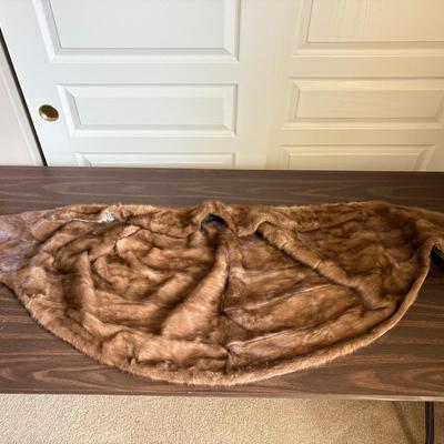 Vintage Brown Mink Fur Shawl