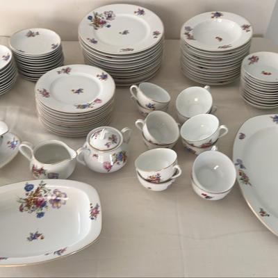 Vintage TK Thuny 88 Piece Dresden V Pattern China Set