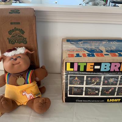 Pristine Cabbage Patch Kids Koosa Dog Doll and Original Lite-Brite Game