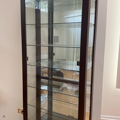 80" x 29.5" Beautiful Wood And Glass Curio Cabinet with Lights