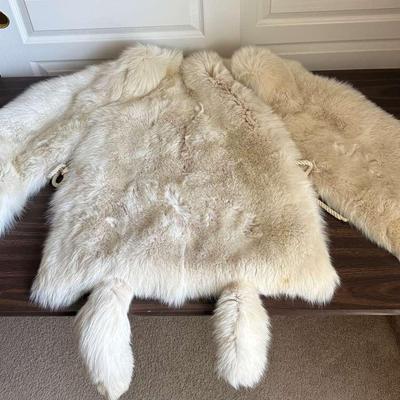 Vintage White Mink Fur Shawl