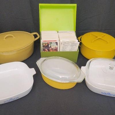 Dansk & Descoware Enamel Cookware | Pyrex | Corning Set & Recipe Box