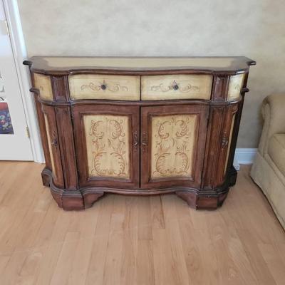 Italian Style Sideboard Cabinet – 2 Drawers & Interior Shelving with Elegant Scroll Motifs