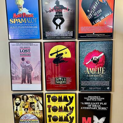 Framed Broadway Poster Collection | Miss Saigon, Spamalot, Motown & Amélie | 22x14