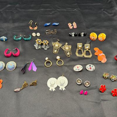 Vintage Costume Earring Collection  | Mixed Lot of Bold Statement, Retro, & Costume Jewelry Styles