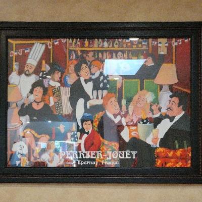 Perrier-Jouët Epernay France Framed Art | Whimsical Bistro Scene