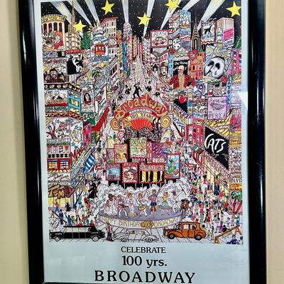 Charles Fazzino "Celebrate 100 Years of Broadway" | Framed Poster (1994)