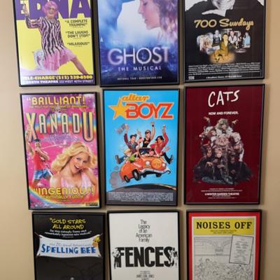 Framed Broadway Poster Lot | 9 Shows incl. Cats, Ghost, Xanadu, Fences, Noises Off & More