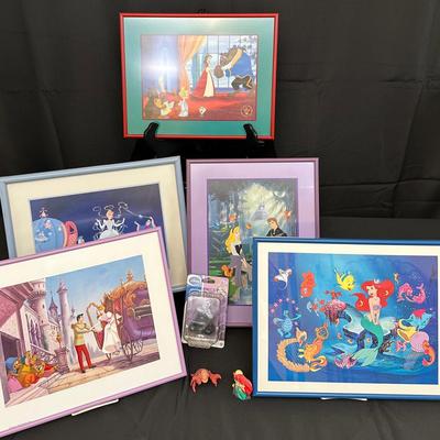 Framed Disney Princess Lithographs | Set of 5 Classic Scenes & More