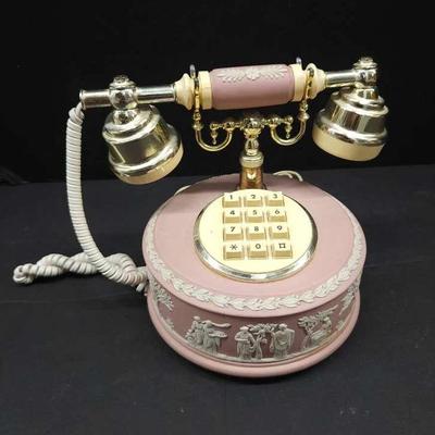 Vintage Astral Pink Wedgwood Jasperware-Style Telephone