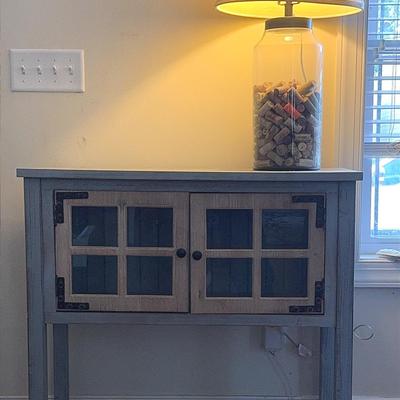 Entry Table With Cork Collection Lamp