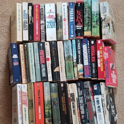KKT111- A Collection of 40 Vintage Paperback Books by Various Authors Clancy, Pollack & More