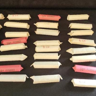 KKT105 - Over Thirty Rolls of Unsearched Pennies - Includes Some Loose and WrappersKKT106 - Vintage Lot of Music Cassette Tapes Some...