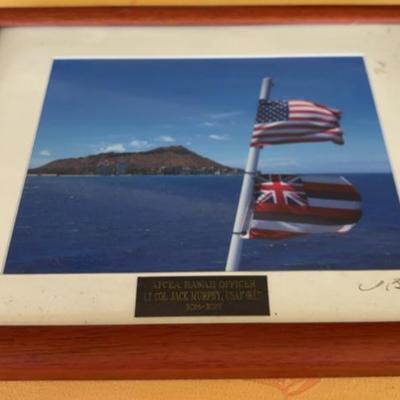 KKT014-Framed photograph commemorating AFCEA Hawaii Officer Lt Col. Jack Murphy, USAF (Ret.)