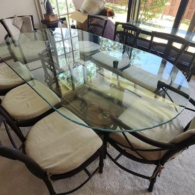 KKT028 - Glass Topped Dining Table 